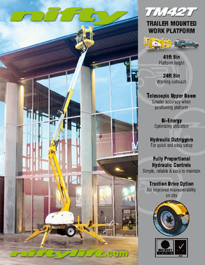 Автомобільні підйомники з шарнірною стрілою Niftylift TM 42 T