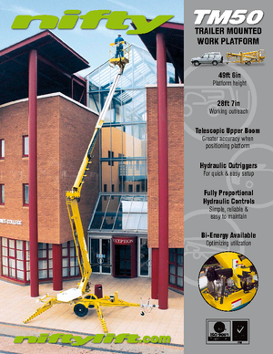 Автомобільні підйомники з шарнірною стрілою Niftylift TM 50