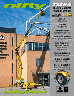 Автомобільні підйомники з шарнірною стрілою Niftylift TM 64