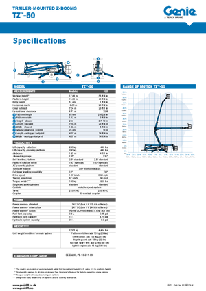 Автомобільні підйомники з шарнірною стрілою Genie TMZ 50/30