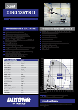 Причіпні телескопічні підйомники Dino Lift Dino 135TB II