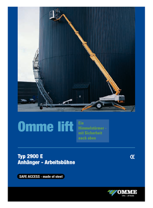 Причіпні телескопічні підйомники OMMELIFT Omme 2900EBB