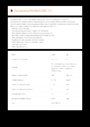 Підмітальні причепи Pronar ZMC 3.1