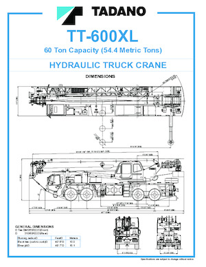 Автокрани Tadano TT-600XL