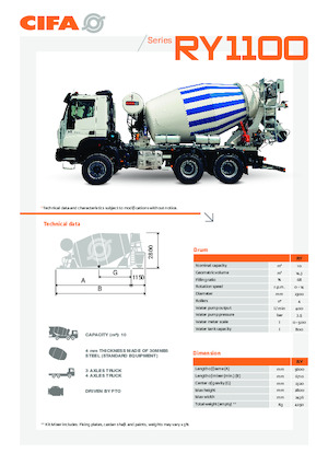 Бетономішалки CIFA RY 1300