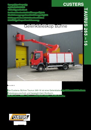 Причіпні підйомники з шарнірною стрілою Custers Taurus 265-16