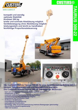 Причіпні підйомники з шарнірною стрілою Custers Taurus 300-22