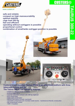 Причіпні підйомники з шарнірною стрілою Custers Taurus 300-22