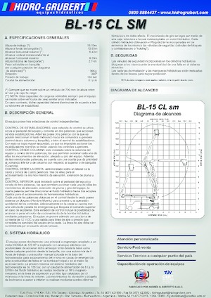 Причіпні підйомники з шарнірною стрілою Hidro-Grubert BL 15CL