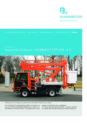 Причіпні підйомники з шарнірною стрілою Blumenbecker - Hubmeister® HM 14 D