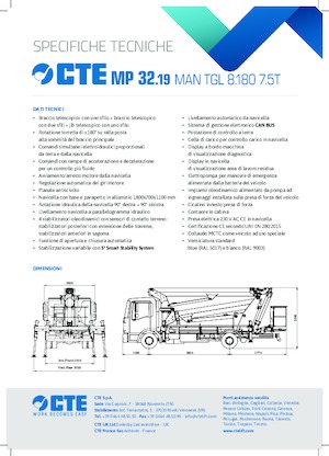 Автовишки з телескопічною стрілою CTE MP 32.19