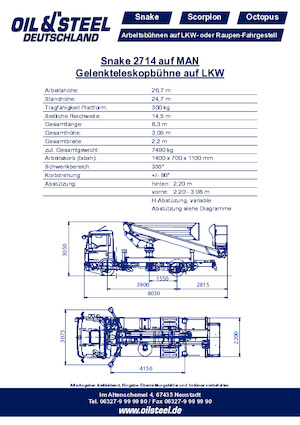 Причіпні підйомники з шарнірною стрілою Oil & Steel Snake 2714 