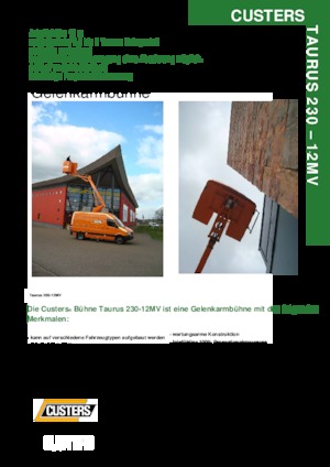 Причіпні підйомники з шарнірною стрілою Custers Taurus 230- 12MV