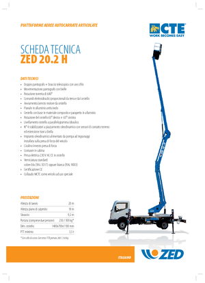 Причіпні підйомники з шарнірною стрілою CTE ZED 20.2 H