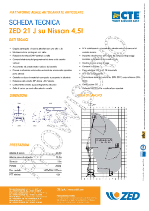 Причіпні підйомники з шарнірною стрілою CTE ZED 21 J
