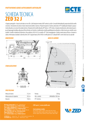 Причіпні підйомники з шарнірною стрілою CTE ZED 32 J