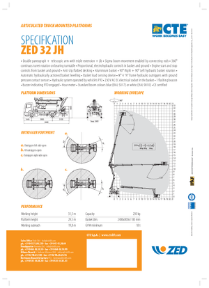 Причіпні підйомники з шарнірною стрілою CTE ZED 32 JH