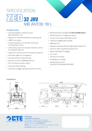 Причіпні підйомники з шарнірною стрілою CTE ZED 32 JHV