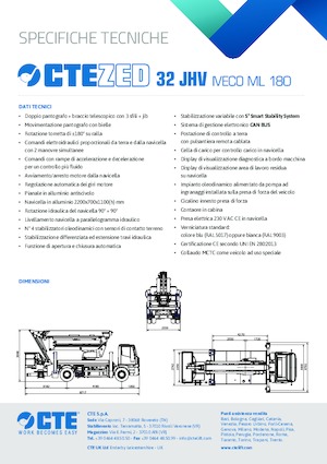 Причіпні підйомники з шарнірною стрілою CTE ZED 32 JHV