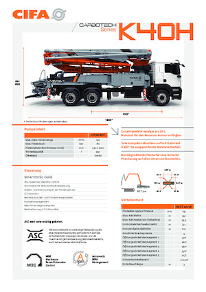 Автобетононасоси CIFA K40H