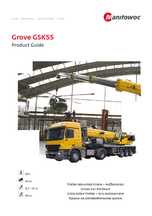 крани, змонтовані на вантажному автомобілі - телескопічні Grove GSK 55