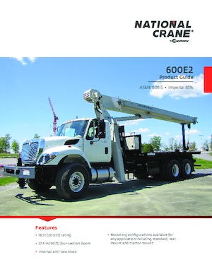 крани, змонтовані на вантажному автомобілі - телескопічні National Crane 600E2