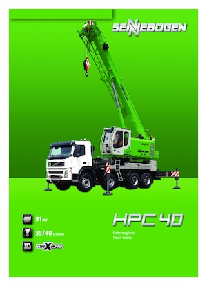 крани, змонтовані на вантажному автомобілі - телескопічні Sennebogen HPC 40