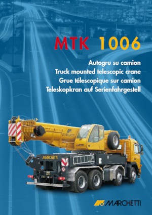 крани, змонтовані на вантажному автомобілі - телескопічні Marchetti MTK 1006