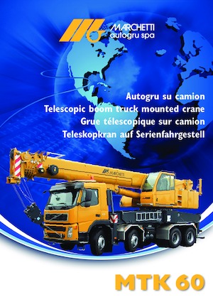 крани, змонтовані на вантажному автомобілі - телескопічні Marchetti MTK 60