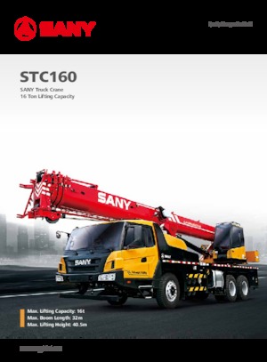 крани, змонтовані на вантажному автомобілі - телескопічні Sany STC160