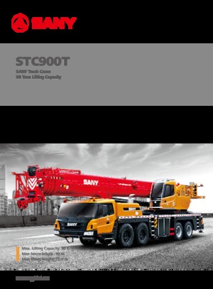 крани, змонтовані на вантажному автомобілі - телескопічні Sany STC900T