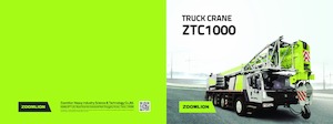 крани, змонтовані на вантажному автомобілі - телескопічні Zoomlion ZTC1000