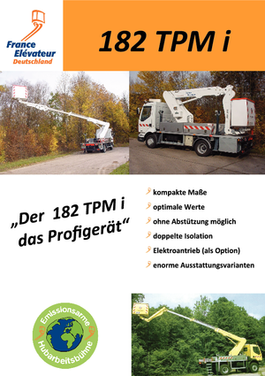 Автовишки з телескопічною стрілою France Elévateur 182 TPM