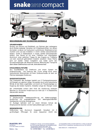 Причіпні підйомники з шарнірною стрілою Oil & Steel Snake 2815 Compact