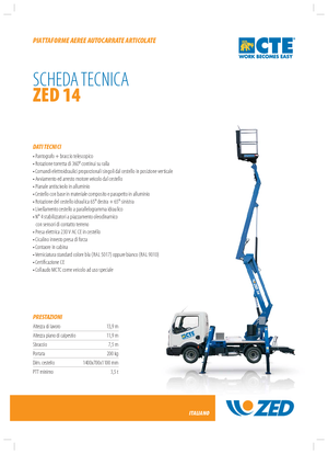 Причіпні підйомники з шарнірною стрілою CTE Z 14