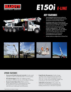 Автовишки з телескопічною стрілою Elliott Equipment E150i E-Line