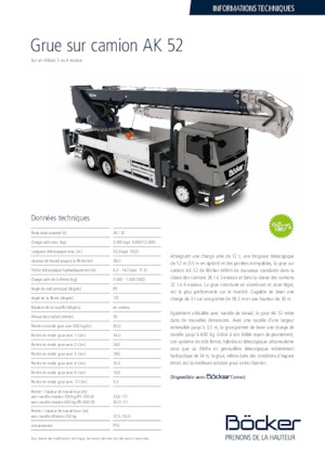 крани, змонтовані на вантажному автомобілі - телескопічні Böcker AK 52