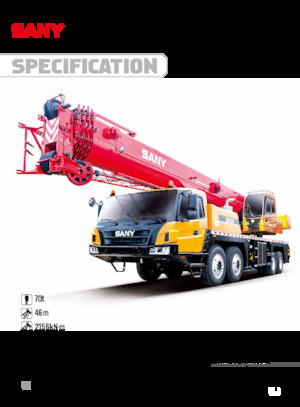 крани, змонтовані на вантажному автомобілі - телескопічні Sany STC700C5