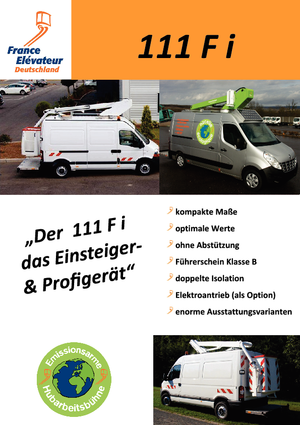 Автовишки з телескопічною стрілою France Elévateur 111 F i