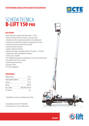 Автовишки з телескопічною стрілою CTE B-Lift 150 Pro