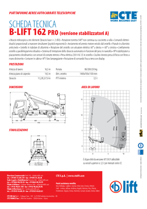 Автовишки з телескопічною стрілою CTE B-Lift 162 Pro-A