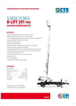 Автовишки з телескопічною стрілою CTE B-Lift 201 Pro-A