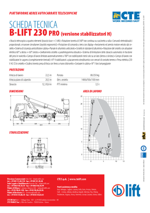 Автовишки з телескопічною стрілою CTE B-Lift 230 Pro-H