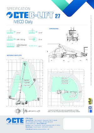 Автовишки з телескопічною стрілою CTE B-Lift 27
