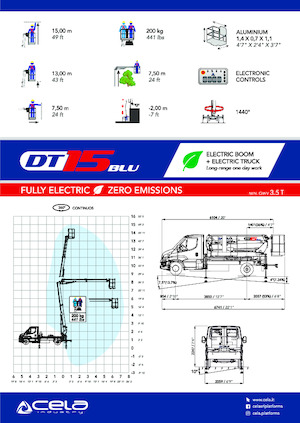 Автовишки з телескопічною стрілою CELA DT15 blu