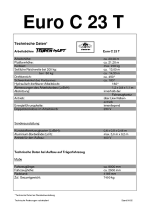 Автовишки з телескопічною стрілою TEUPEN Euro C 23 T