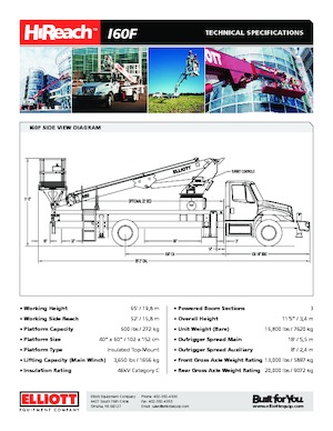 Автовишки з телескопічною стрілою Elliott Equipment I60F HiReach
