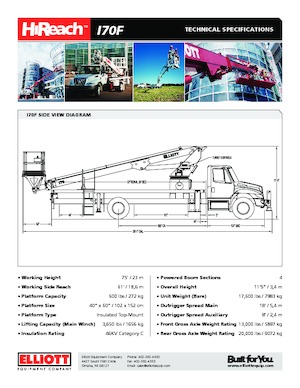 Автовишки з телескопічною стрілою Elliott Equipment I70F HiReach
