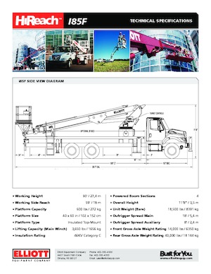 Автовишки з телескопічною стрілою Elliott Equipment I85F HiReach