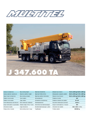 Автовишки з телескопічною стрілою Multitel J 347 TA